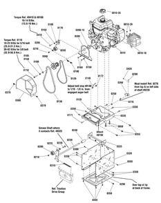 Engine And Frame Group Diagram and Parts List for 1696570-00-PA10529ES 2015 Briggs and Stratton Snow Blower